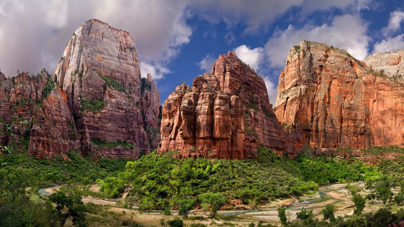 zion, national, mountains, sand, mud, red, park, hd, rock, 1080P, landscape, utah