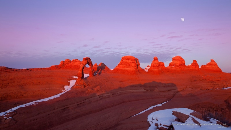 national, moonrise, utah, 2K, delicate, park, arch, arches, National Parks