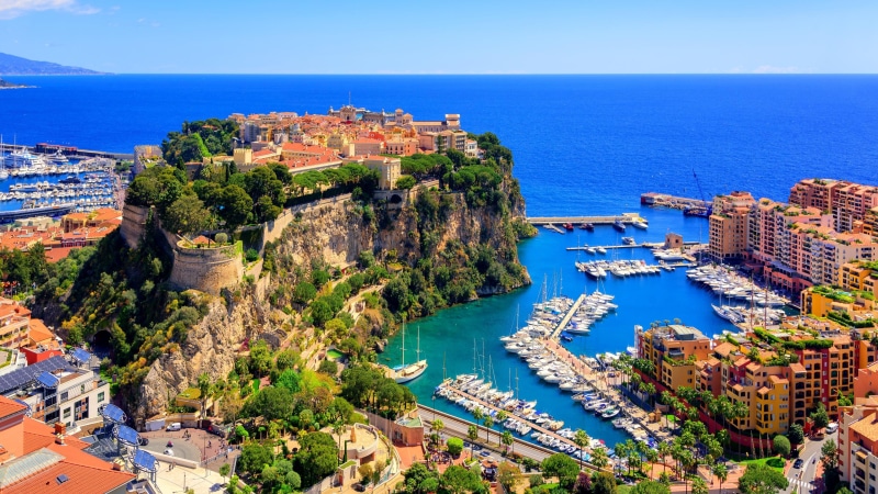 city, resort, tourism, seaside, monaco, village, travel, bay, europe, town, port de fontvieille, marina, sky, water, leisure, sea, promontory, aerial photography