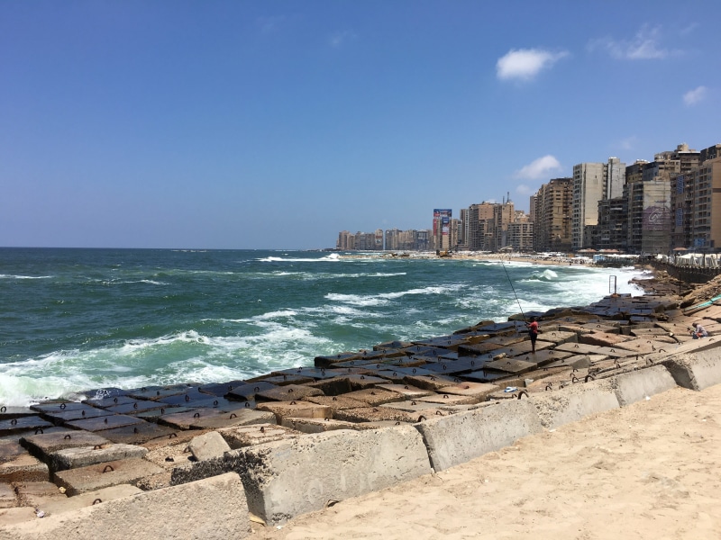 Alexandria, beauty in nature, egypt, water, urban skyline, landscape, Seaside, building, coastline, no people, nature, buildings, city, sea, architecture