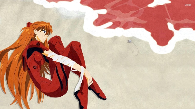 paint, Asuka Langley Soryu, hair, seaside, human representation, no people, still life, character, red, Neon Genesis Evangelion, mammal, paper, animated