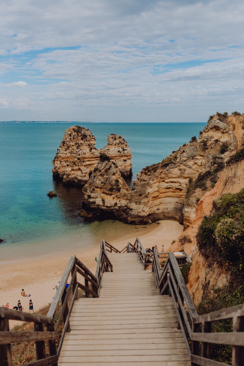 stairs, land, beach, Europe, the way forward, waterscape, praia, portugal, sea, seascape, sky, direction, water, tranquility, summer, nature, outdoors