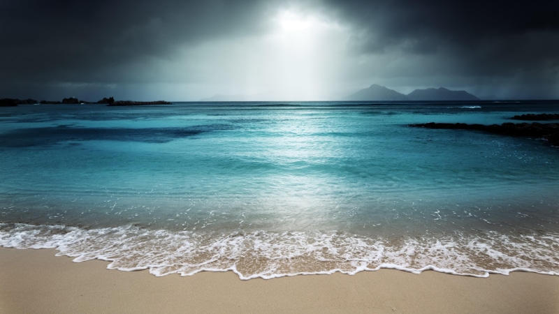 blue sea, night, moonlit, moonlight, waterscape, 4K, foam, moonshine, sea, sandy, blue water, moonbeam, beach