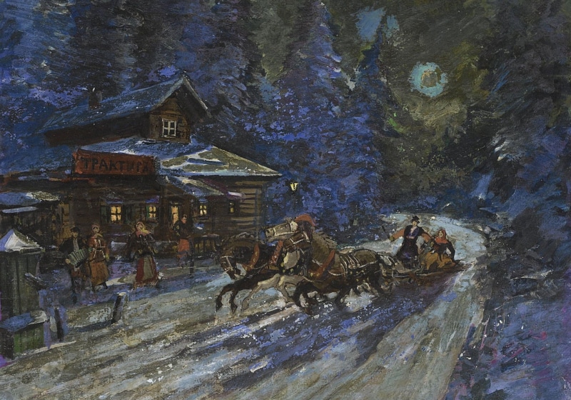 water, group of people, nature, architecture, men, animal wildlife, day, night, vertebrate, motion, winter, group of animals, built structure, Konstantin Korovin