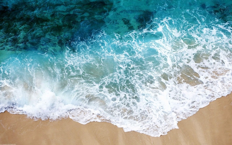 nature, sea, waves, beach, aerial view, 1080P