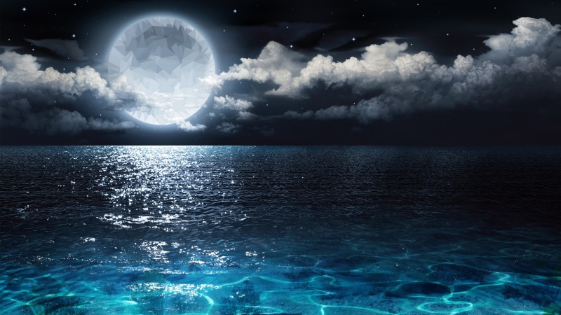 sky, heaven, body, fantasy, idyllic, planetary Moon, illustration, 4K, blue, no people, tranquility, horizon over water, star - Space, nebula, land, tranquil scene