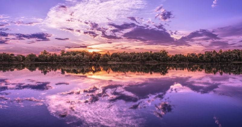 background, 8K, lake, sunset, panorama, image