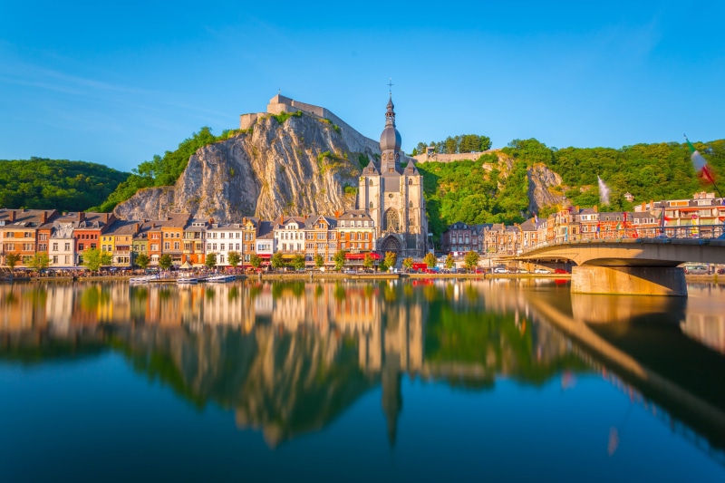 daytime, Walloon Region, town, Belgium, urban Scene, outdoors, lake, body, harbor, Wang, tourism, photo, church, reflection, summer, history, europe, travel