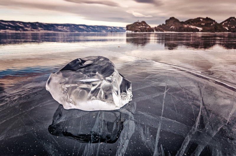 winter, reflection, scenics - nature, lake, melting, day, cloud - sky, water, no people, tranquil scene, nature, cold temperature, floating on water, outdoors