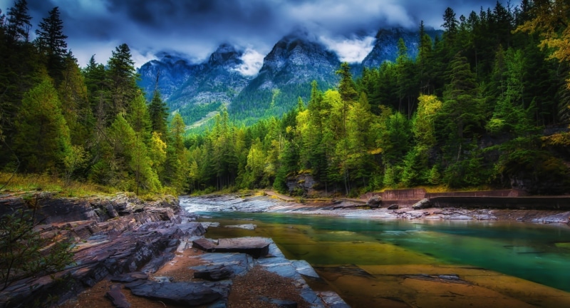 mountains, plant, solid, green, river, outdoors, water, non-urban scene, mountain, scenics - nature, green color, flowing water, spring, mountain range