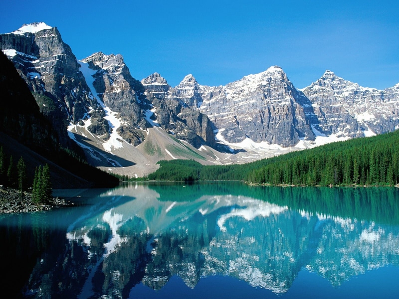 moraine, peaks, 720P, lake, valley, ten