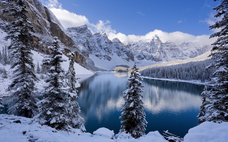 in, winter, canada, lake, hd, moraine, 1080P, nature, landscape