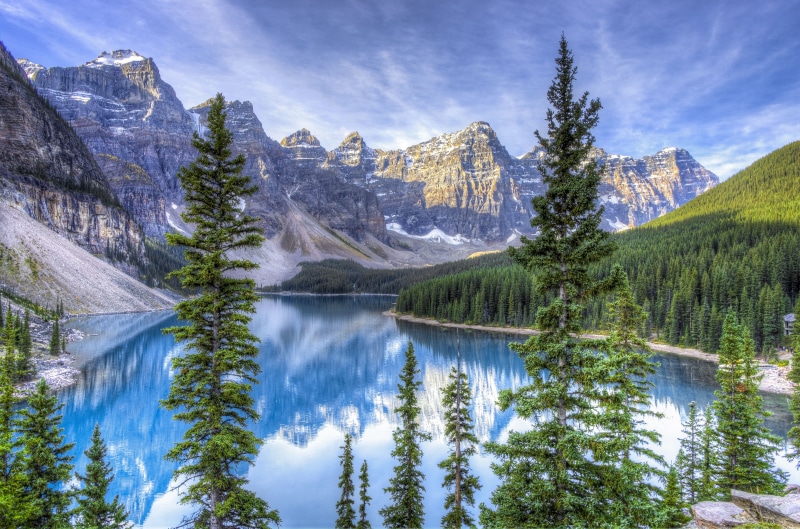 canadian Rockies, famous Place, hdr, mountain Peak, idyllic, vacations, rock, forest, plant, banff National Park, wilderness Area, scenics, mountains, alberta