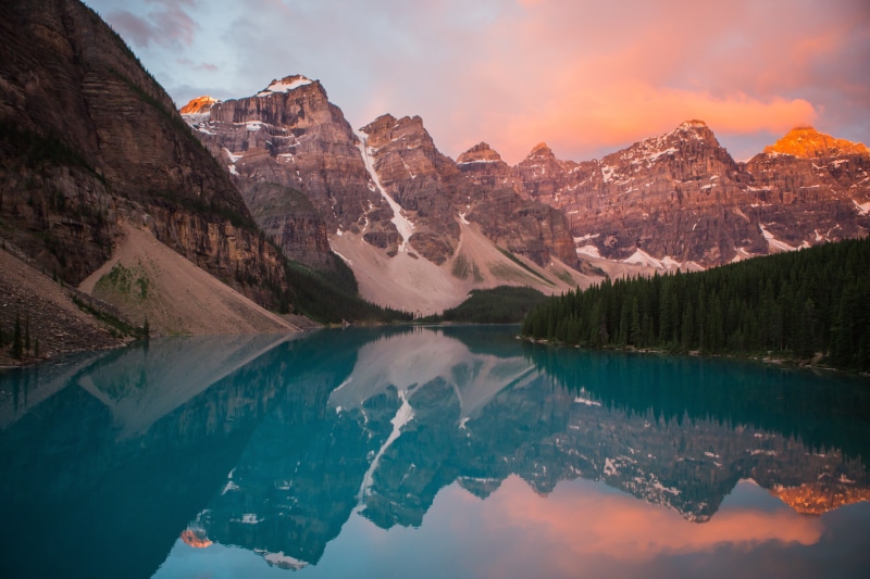 Canada, Sunrise, moraine, national, banff, park, Moraine Lake, 5K, lake, 5K, Alberta