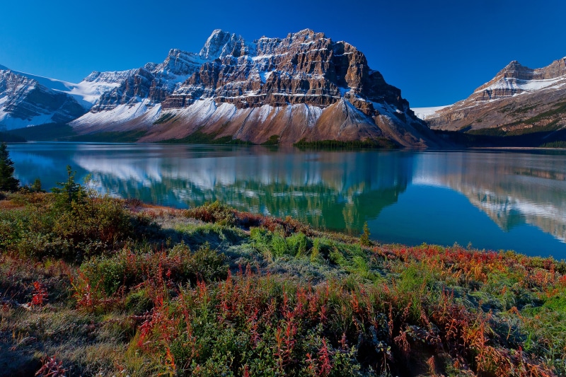 reflection, 2K, alberta, river, tranquility, beautiful landscape, idyllic, travel, beauty In Nature, canadian Rockies, mountain Range, autumn, tranquil Scene