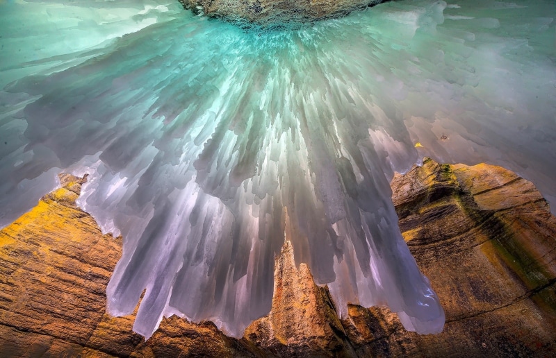 frost, ice, landscape, winter, 720P, canyon, Jasper National Park, Canada, nature