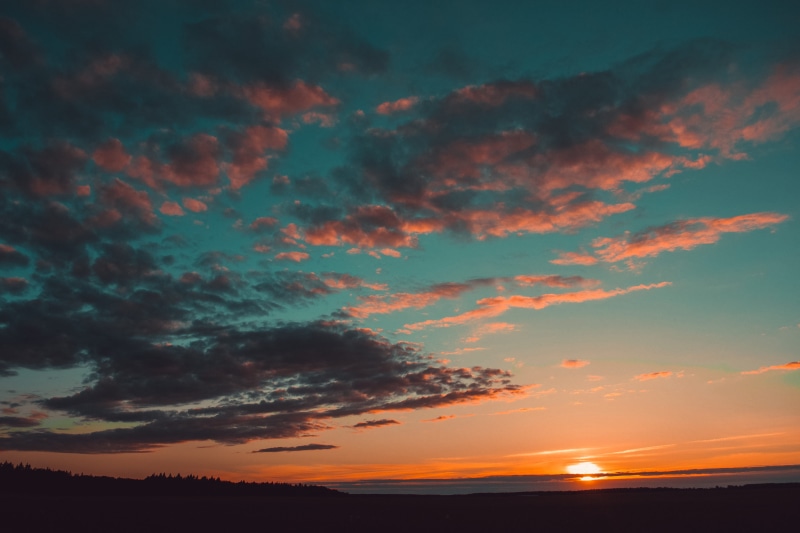 blue, tranquility, outdoors, environment, silhouettes, landscape, scenics - nature, skies, no people, dusk, awe, evening, non-urban scene, tranquil scene