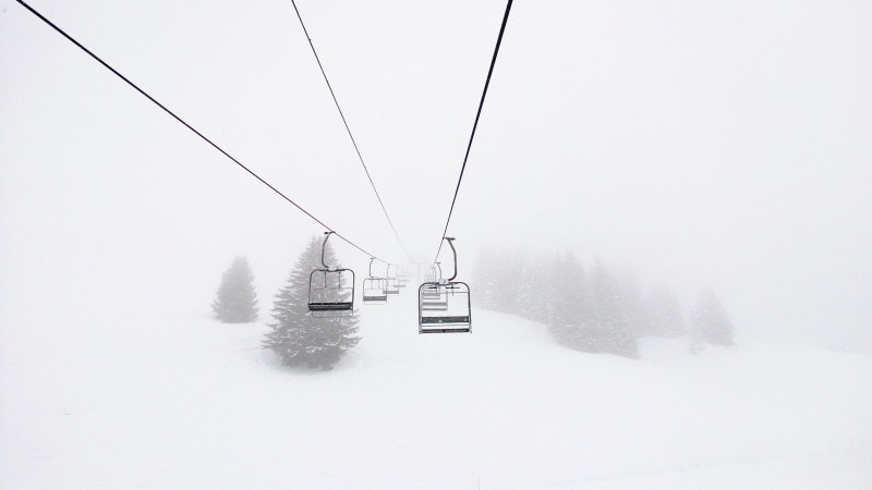 ski lifts, pine trees, 2K, ski lift, snow