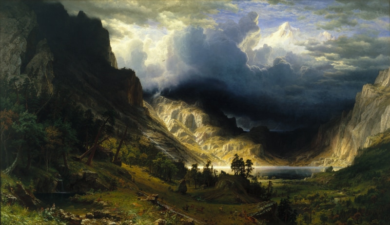 cloud - sky, tranquil scene, rock, geology, landscape, mountain range, beauty in nature, tranquility, 5K, environment, no people, nature, albert bierstadt nature landscape mountains fantasy art painting a storm in the rocky mountains