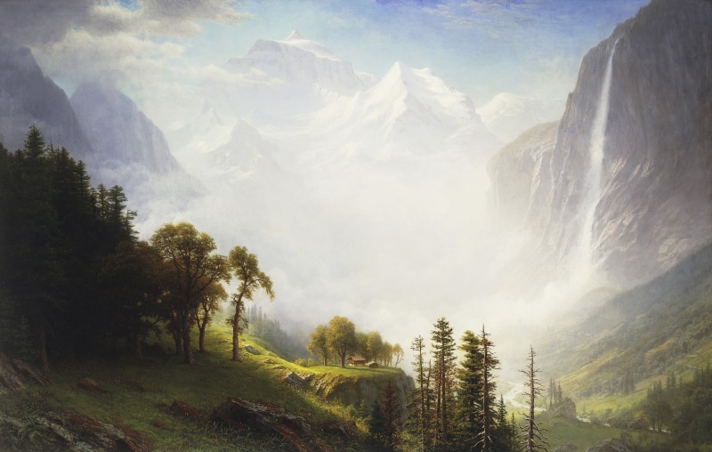 1080P, Majesty of the Mountains, Albert Bierstadt, classic art, classical art