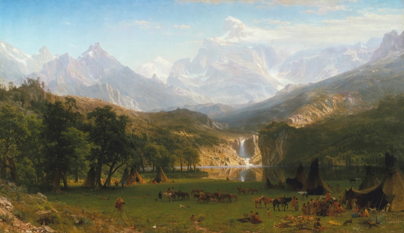 painting, Albert Bierstadt, The Rocky Mountains, picture, Landers Peak, 2K