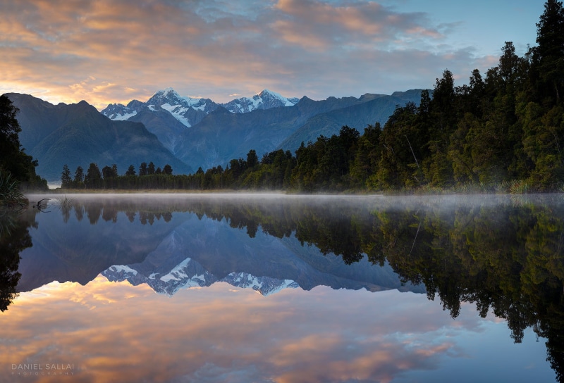 mountain Peak, 1080P, lake, mountain Range, Lake Matheson, blue, scenics, nature, sky, tree, near, travel, body, water, new  zealand, matheson, nz, autumn