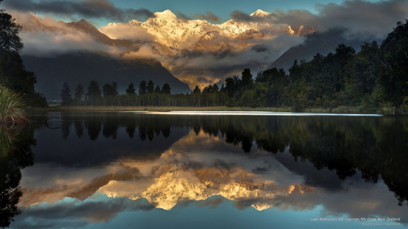 Mountains, new, cook, matheson, lake, 2K, mt, zealand, tasman