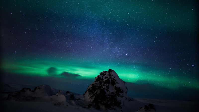 aurora, mountain, northern lights, boreal, aurora borealis, ice, 4K, iceland, cold