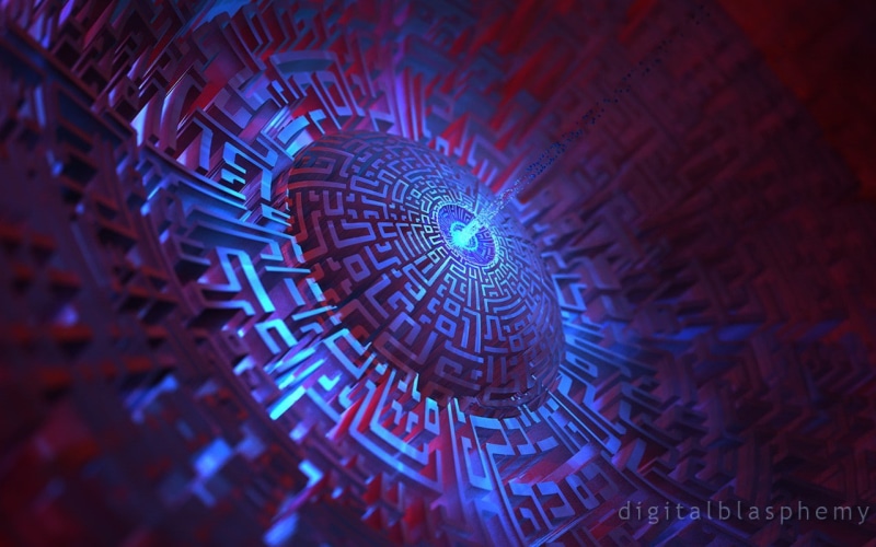 Digital Blasphemy, abstract, mazes, 720P