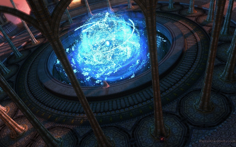 built structure, illuminated, pattern, cupola, spirituality, no people, 1080P, architecture, blue, place of worship, belief, digital blasphemy digital art glowing
