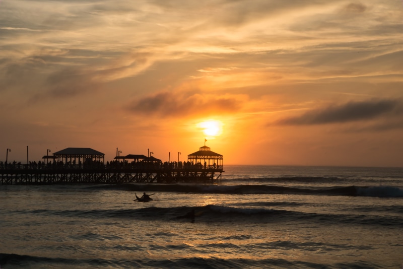 land, horizon, huanchaco, no people, beauty, orange color, sea, nature, mud, sun, adobe, holiday, trujillo, waterfront, traditional, idyllic, beach, sky