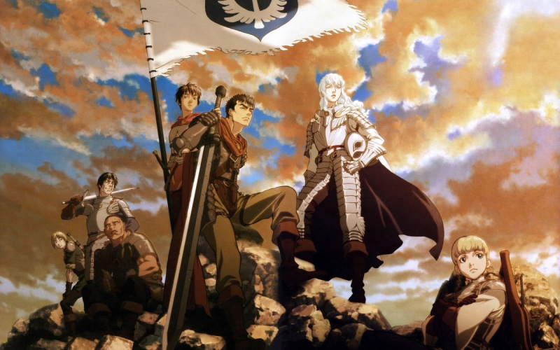 Griffith, Guts, anime, Berserk, 720P