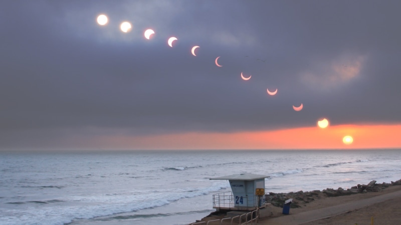 moon, no people, astronomy, sun, land, water, nature, cloud - sky, outdoors, 1080P, solar eclipse, sunset, tranquility, scenics - nature, horizon, sea