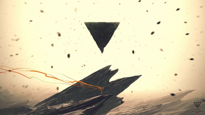 digital art, abstract, nature, 1080P, art and craft, mid-air, full frame, beige, DeviantArt, indoors, shape, pyramid, black, close-up, concepts, no people