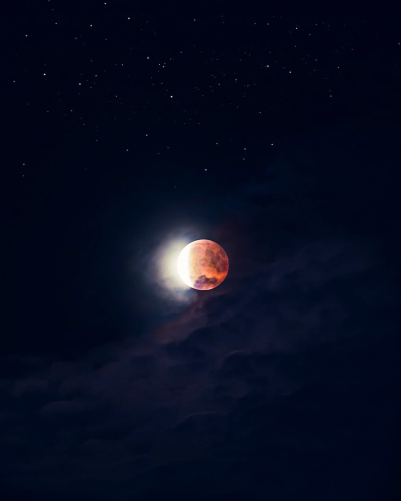 moonlight, sky, nature, eclipse, bloodmoon, galaxy, light - Natural Phenomenon, full Moon, landscape, planet - Space, crescent, lunareclipse, digital, night