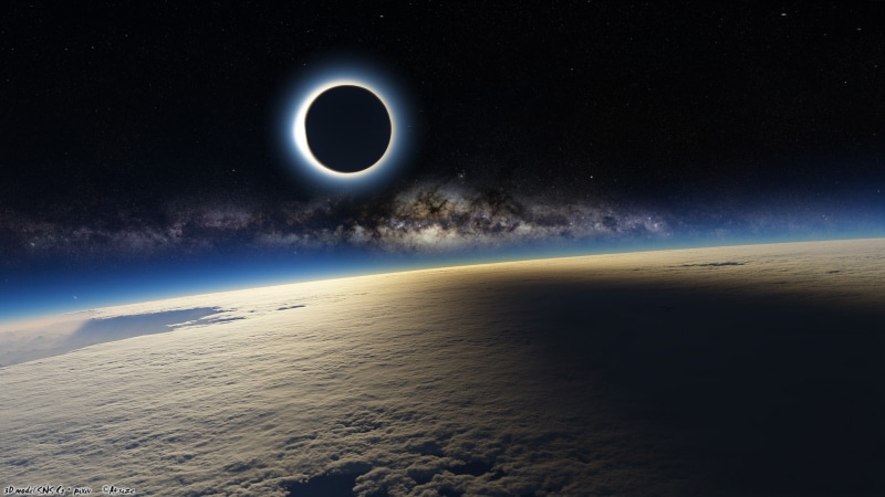 photography, space art, planet, space, solar eclipse, Earth, 1080P, digital art