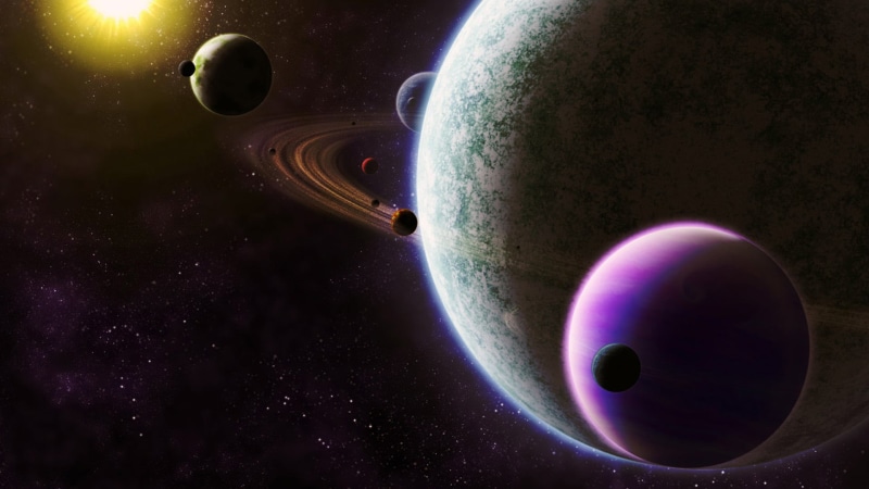 solar system, sphere, digital art, orbiting, night, eclipse, sky, lens flare, no people, planet earth, planetary rings, science, dark, nature, astronomy