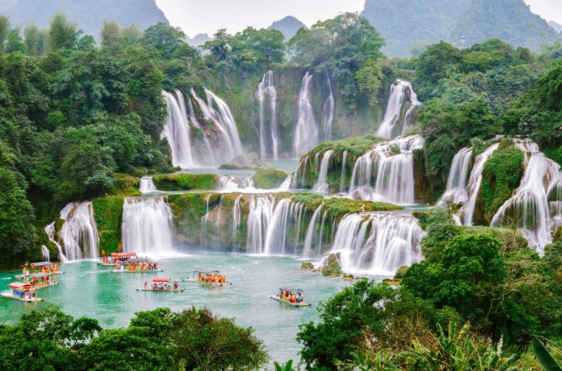 plant, tree, mountain, chongqing, high by, motion, flowing, ban gioc waterfall, no people, falling water, flowing water, land, scenics - nature, beauty in nature
