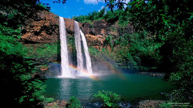 wailua, falls, Waterfalls, kauai, hawaii, 2K