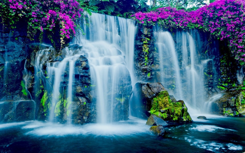 hawaii, blue, waterfall, 1080P, beautiful