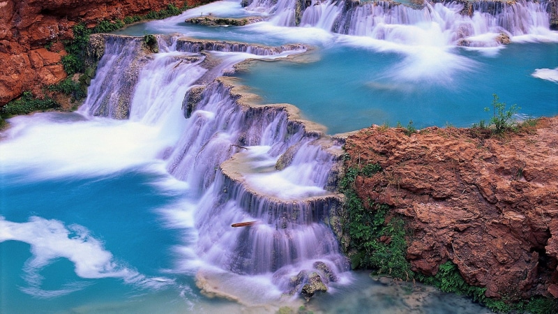 waterfall, chute, body of water, 1080P