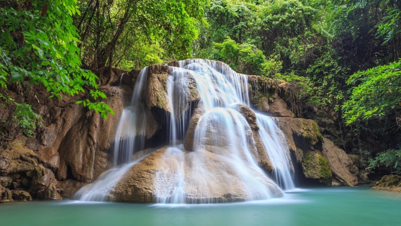 huay maekamin waterfalls, asia, chute, waterfall, huay maekamin falls, huay maekamin waterfall, mae kra bung, kanchanaburi, nature, body of water, thailand