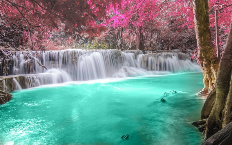 khamin, 4K, mae, hd, park, national, water, huay, srinagarindra, waterfall, turquoise, mobile, thailand