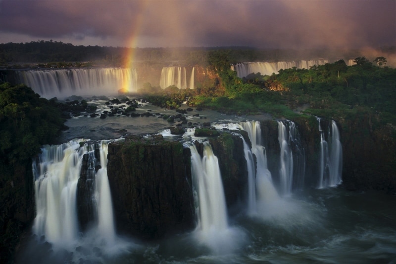 travel, long exposure, 720P, Iguazu Falls, water, tree, environment, motion, river, waterfalls, outdoors, plant, flowing water, no people, rainbows, green