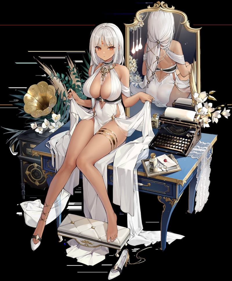 anime girls, Enka, white hair, Massachusetts (Azur Lane), 720P, Allenes, Azur Lane