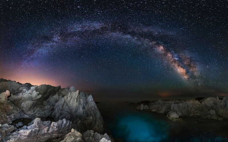 starry night, milky way, sea, way, long, coast, landscape, night, rock, 720P, milky, exposure, long exposure, nature, starry, lights