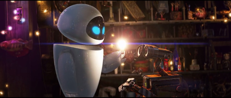 music, light - natural phenomenon, 1080P, movie characters, bar - drink establishment, occupation, nightlife, incidental people, WALL-E, one person, business