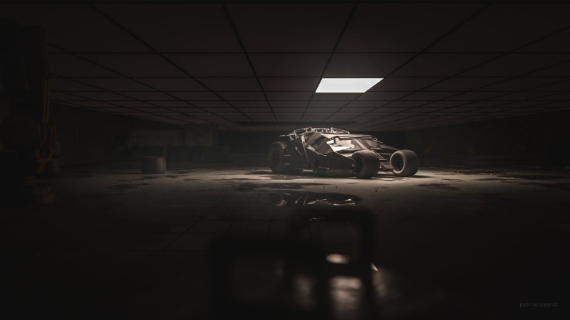 3D, The Dark Knight, CGI, Batmobile Tumbler, 1080P, Movie, Comics, Batcave, Batman, Batmobile, DC Comics