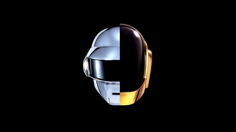 close-up, Daft Punk, black background, lighting equipment, shiny, cut out, technology, indoors, light - natural phenomenon, illuminated, equipment, copy space