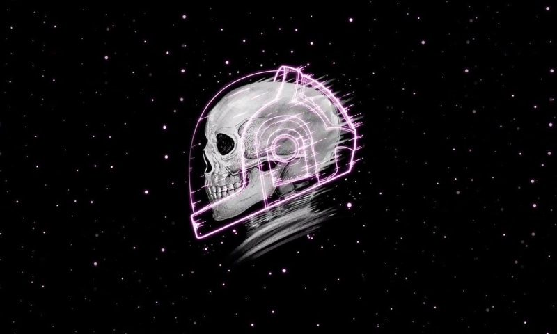 motion, studio shot, close-up, indoors, single object, black background, astronaut, illustration, design, glowing, copy space, still life, glass - material